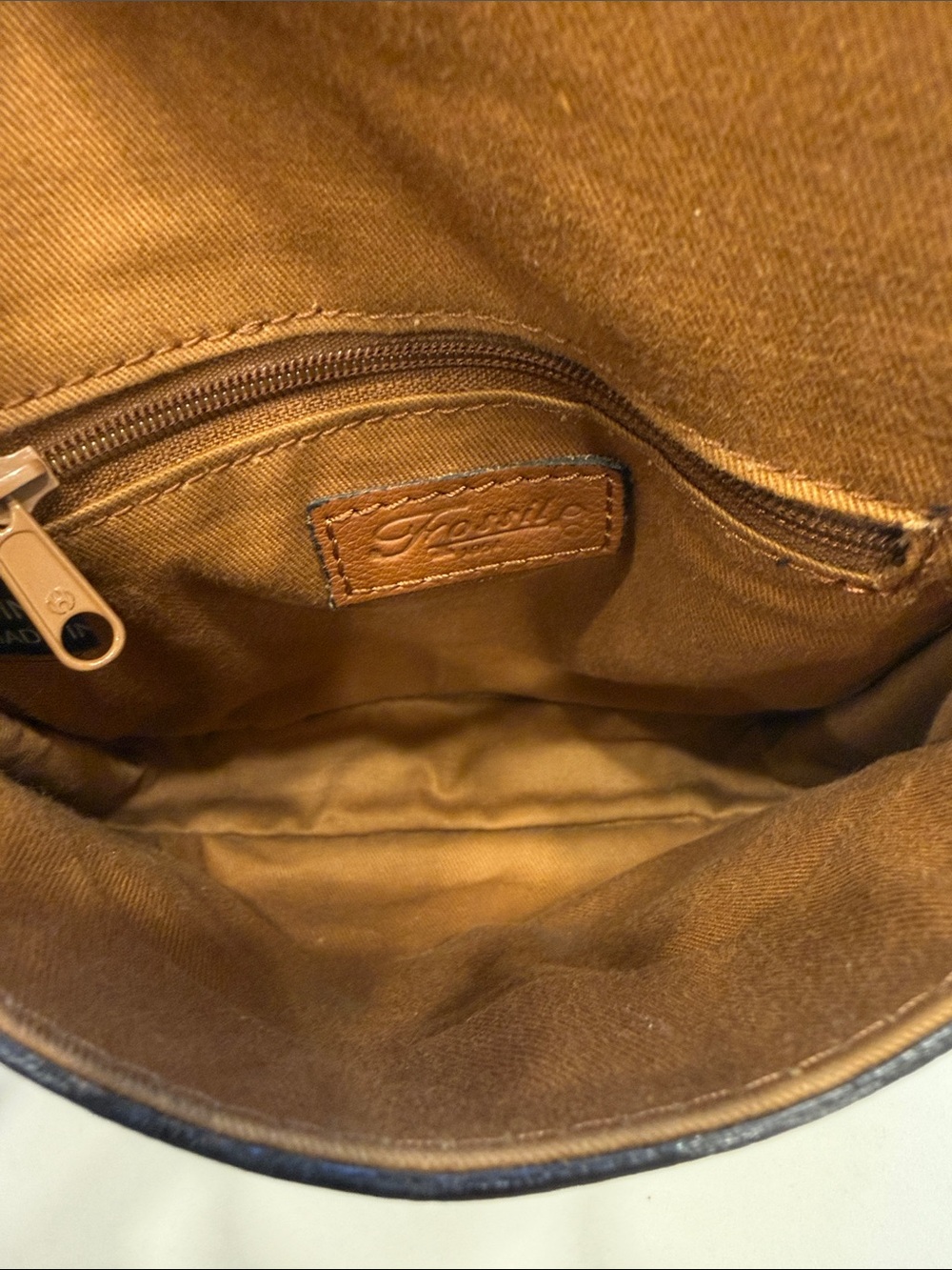 Fossil Brown Leather Crossbody with Multicolor Bead Accents - Picture 8 of 11